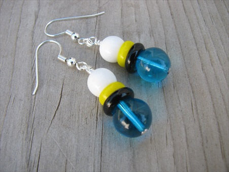 Earrings Glass store beads turquoise blue