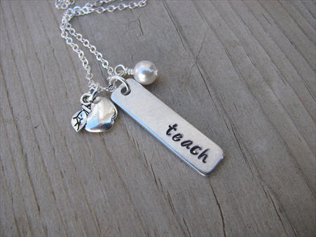 Teacher on sale charm necklace