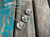 Three Sisters Necklace Set- 3 Necklace Set- "big sister", "middle sister", "little sister" domed pendants- Hand-Stamped Necklaces  -with an accent bead of your choice