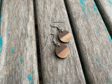 Wood and Brown Coin-Shaped Acrylic Earrings- Small Earrings