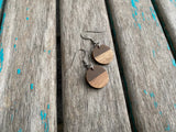 Wood and Brown Coin-Shaped Acrylic Earrings- Small Earrings
