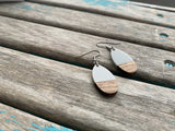 Teardrop Wood and Grey Earrings
