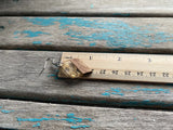 Diamond-Shaped Wood and Clear with Flecks of Gold- Earrings
