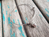 SALE- Cupcake Charm Bangle Bracelet - Adjustable Bracelet