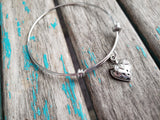 SALE- Strawberry Bangle Bracelet- Adjustable Charm Bracelet