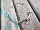 SALE - Dance Charm Bangle Bracelet - Adjustable Jewelry