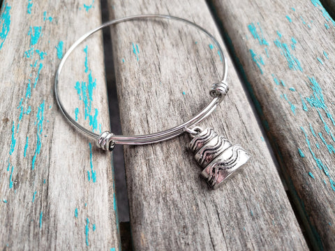 SALE- Cake Bangle Bracelet- Adjustable Charm Bracelet