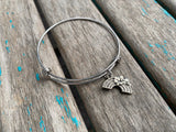 SALE - Rainbow Burst Charm Bangle Bracelet - Adjustable Jewelry