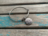 SALE - Planet Charm Bangle Bracelet - Adjustable Celestial Jewelry