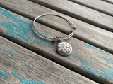 SALE - Planet Charm Bangle Bracelet - Adjustable Celestial Jewelry