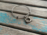 SALE- Teapot Charm Bangle Bracelet - Adjustable Bracelet