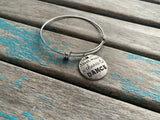 SALE - Dance Quote Charm Bangle Bracelet - Adjustable Jewelry