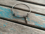 SALE - Dance Slipper Charm Bangle Bracelet - Adjustable Jewelry