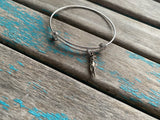 SALE - Dance Slipper Charm Bangle Bracelet - Adjustable Jewelry