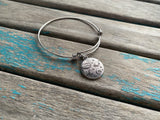 SALE - Planet Charm Bangle Bracelet - Adjustable Celestial Jewelry