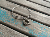 SALE- Teapot Charm Bangle Bracelet - Adjustable Bracelet