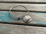 SALE - Dance Quote Charm Bangle Bracelet - Adjustable Jewelry