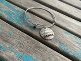 SALE - Dance Quote Charm Bangle Bracelet - Adjustable Jewelry