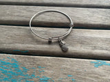 SALE- Pineapple Charm Bangle Bracelet - Adjustable Bracelet