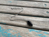 Black Speckled Stone Pendant Necklace