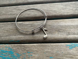 SALE- Music Note Charm Bangle Bracelet - Adjustable Bracelet