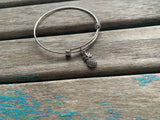 SALE- Pineapple Charm Bangle Bracelet - Adjustable Bracelet