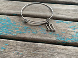 SALE- Music Notes Charm Bangle Bracelet - Adjustable Bracelet