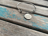 SALE- Believe In Your Dreams Charm Bangle Bracelet - Adjustable Bracelet