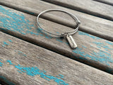SALE- Imagine Charm Bangle Bracelet - Adjustable Bracelet