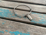 SALE- Imagine Charm Bangle Bracelet - Adjustable Bracelet