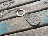 Wood, Silver, and Grey Leather Pendant Necklace: Modern Statement Jewelry
