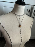 Marbled Tan/Rose Stone Pendant Necklace