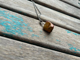 Marbled Tan/Rose Stone Pendant Necklace