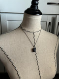 Dark Blue Stone with Sparkles Pendant Necklace