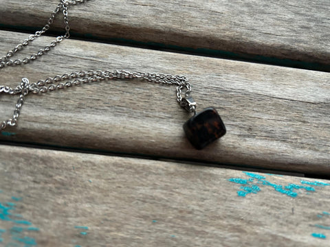 Black/Brown Stone Pendant Necklace