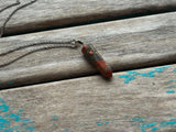 Grey Pink Stone Pendant Necklace
