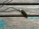 Green and Pink Stone Pendant Necklace