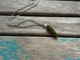 Green and Pink Stone Pendant Necklace