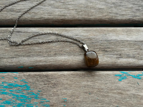 Tigereye Stone Pendant Necklace