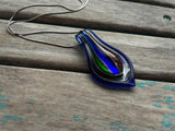 Blue Necklace- Glass Teardrop