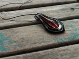 Black Necklace- Glass Teardrop