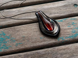 Black Necklace- Glass Teardrop