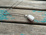 White Stone Pendant Necklace