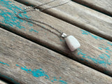 White Stone Pendant Necklace
