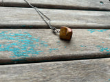 Marbled Tan/Rose Stone Pendant Necklace