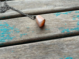 Marbled Orange/White Stone Pendant Necklace