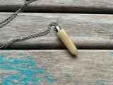 Pale Yellow Stone Pendant Necklace