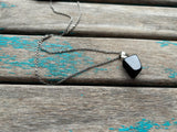 Dark Blue Stone with Sparkles Pendant Necklace