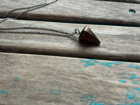 Tigereye Stone Pendant Necklace