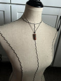 Grey Pink Stone Pendant Necklace